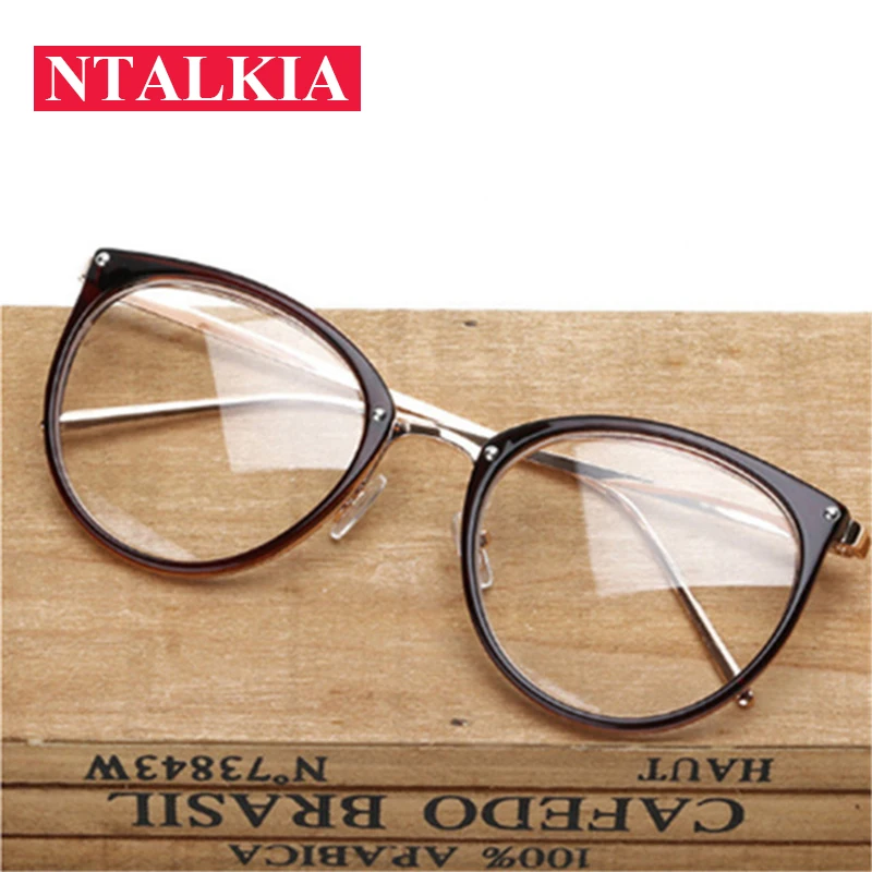 Clear Lens Cat Eye Glasses Frame Women Fashion Oversized Spectacle Frames Transparent Optical Eyeglasses Clear Eyeglass
