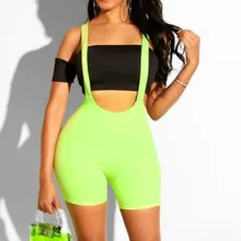 Женские шорты с высокой талией на подтяжках для девочек, облегающие шорты, облегающие брюки, шорты