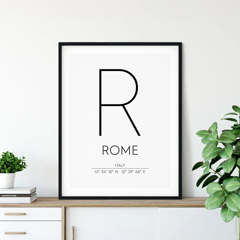 Rome Coordinates Wall Art Print Home Decoration