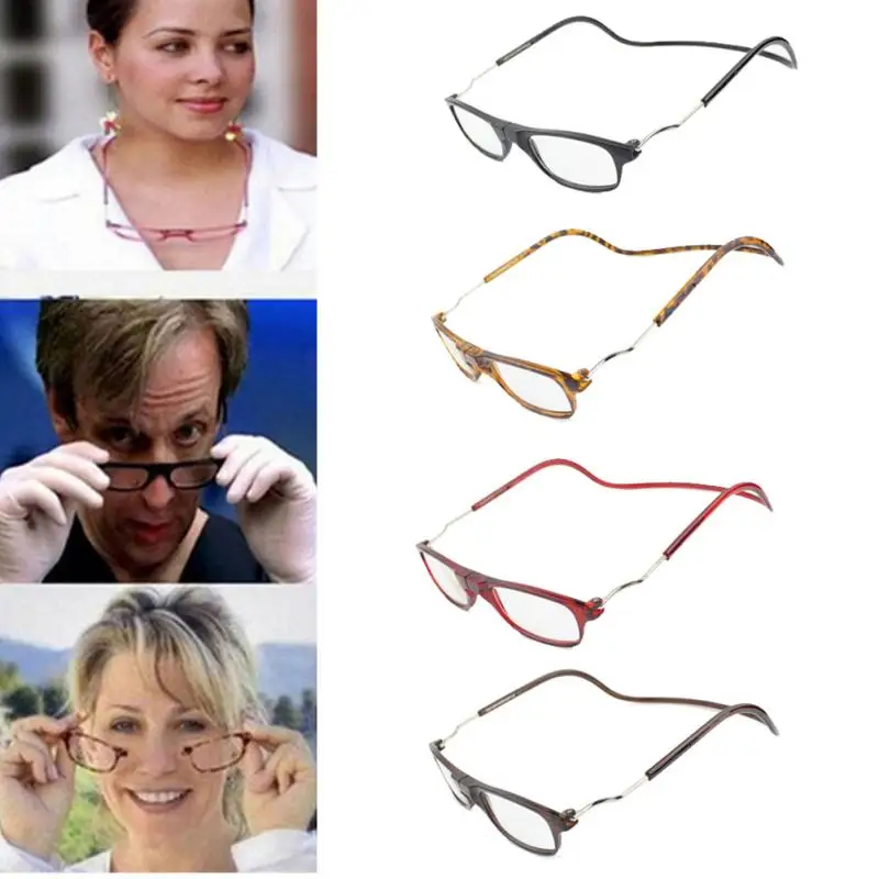 

2018 The Elderly Neck Hanging Glasses Unisex Old People Folded Hanging Magnetic Reading Glasses +1.0 +1.5 +2 +2.5 +3 +3.5 +4