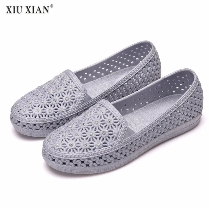 Women Flats 2019 Round Toe Slip On Casual Shallow Rubber Shoes Single ...