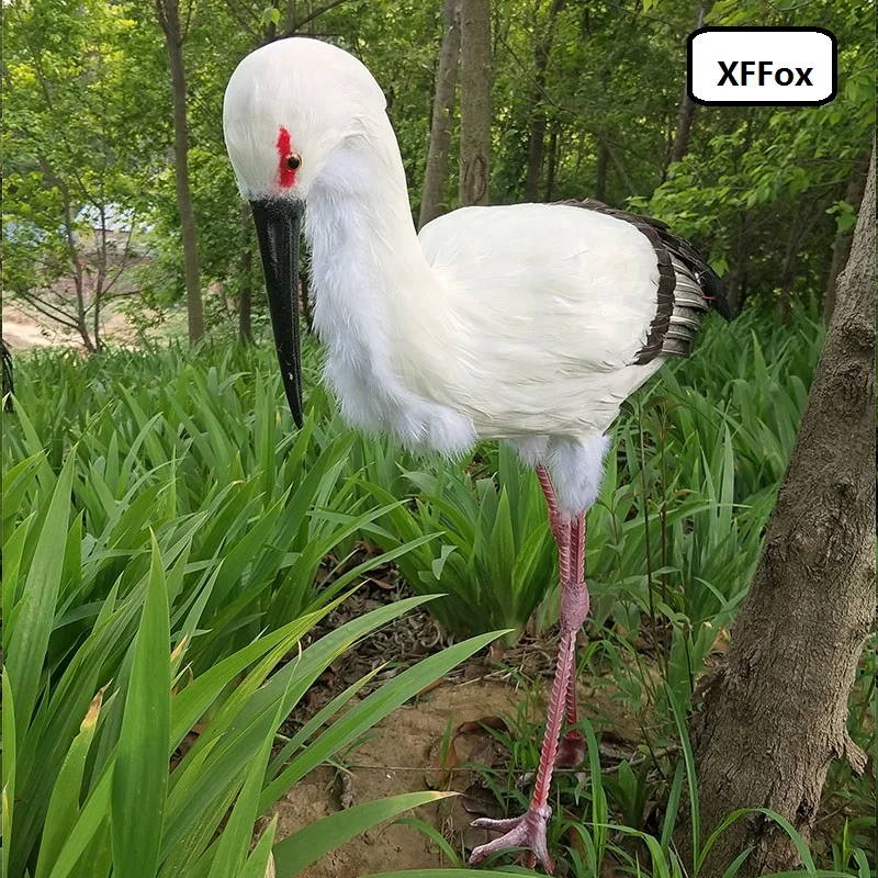 Большая имитация белого аиста модель пены и пера реальная жизнь аист кукла