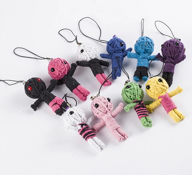 

5pcs Wholesale New Style Voodoo Doll Keychains little voodoo dolls Free Shipping Accessories