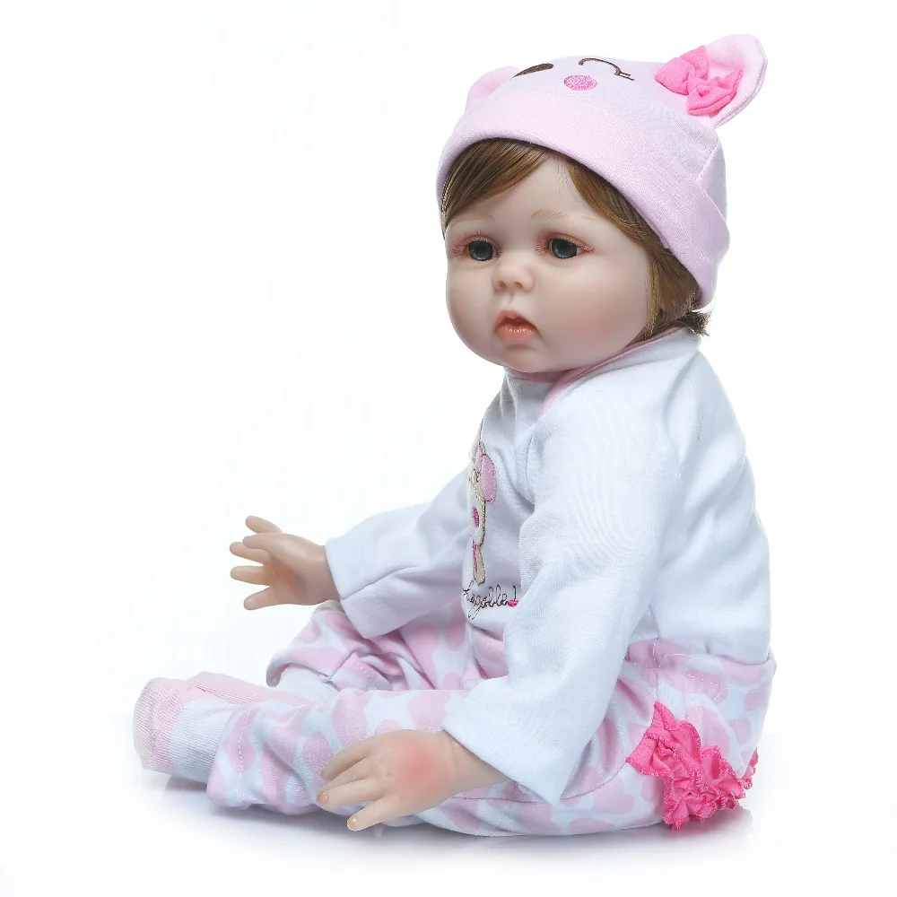 Bebes reborn 55 см Силиконовые Reborn Baby Silic игрушки Реалистичные Одежда для куклы новорожденные младенцы bebes Reborn кукла подарок на день рождения для