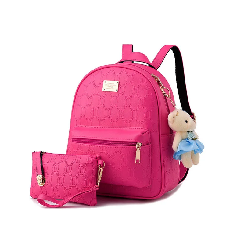2017 new Korean version of the ladies backpack fashion pu printing two sets of sub package