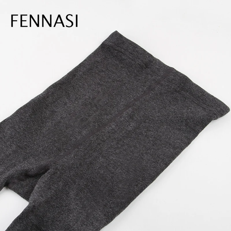 Женские колготки в полоску FENNASI плотные теплые хлопковые с высокой талией зимние