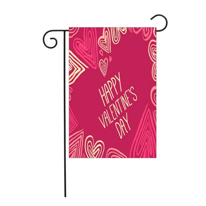 

Happy Valentine's Day Garden Flag Sweet Hearts Flag Indoor Outdoor Home Decoration Banner Garden Living Room Flying Flag H-I
