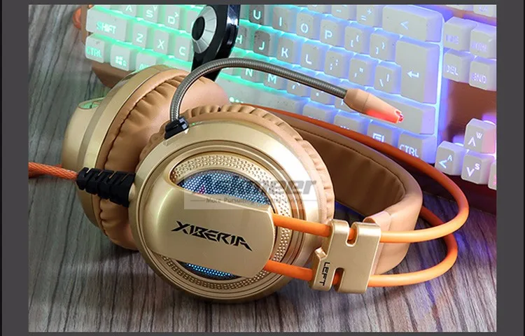 Best Computer Gaming Headset Headband with Microphone Mic XIBERIA V10 Heavy Bass  Stereo Game Headphone Light for PC Gamer (26)