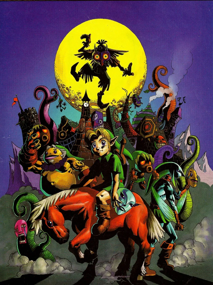 The legend of zelda majoras mask 3d artwork Game Poster Print on SILK