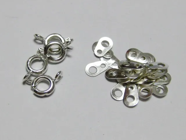 

200 Sets Bolt Spring Ring Necklace End Clasps With Tag