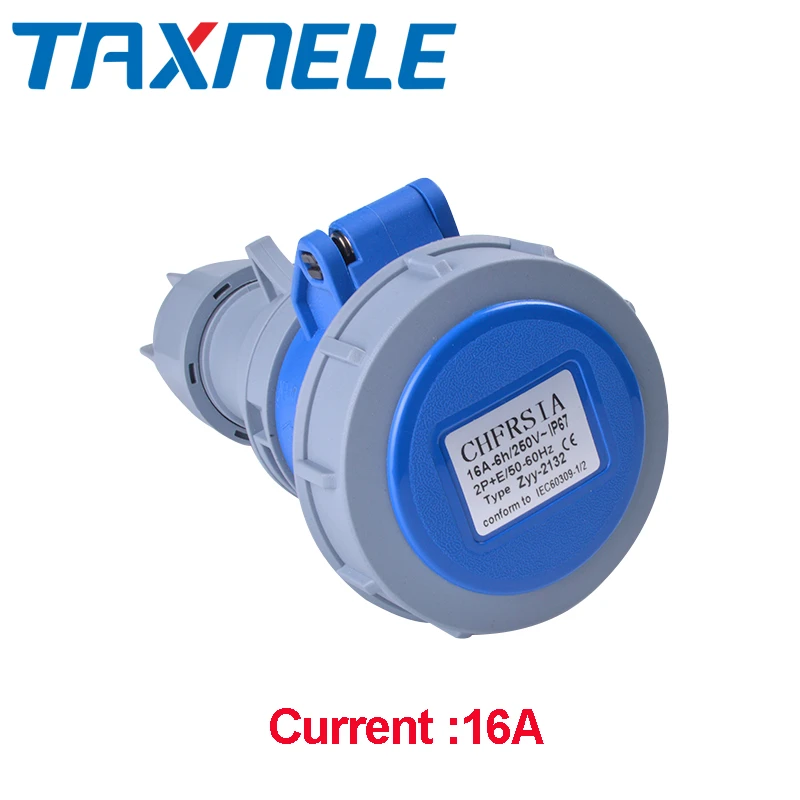 Conector de enchufe 16A, 32A, 250V, 6h, impermeable, prueba de polvo, IP67, 2P + E, enchufe Industrial 3P hembra|Enchufes eléctricos| AliExpress