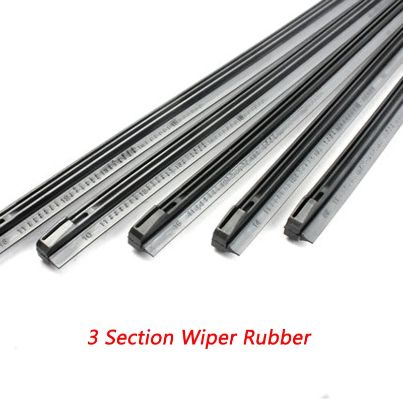 

1 pcs 3 Section Rubber Car Wiper Blade refill Strips Windscreen 14"16"17"18"19"20"21"22"24"26"28"For Toyota Camry Corolla Rav4