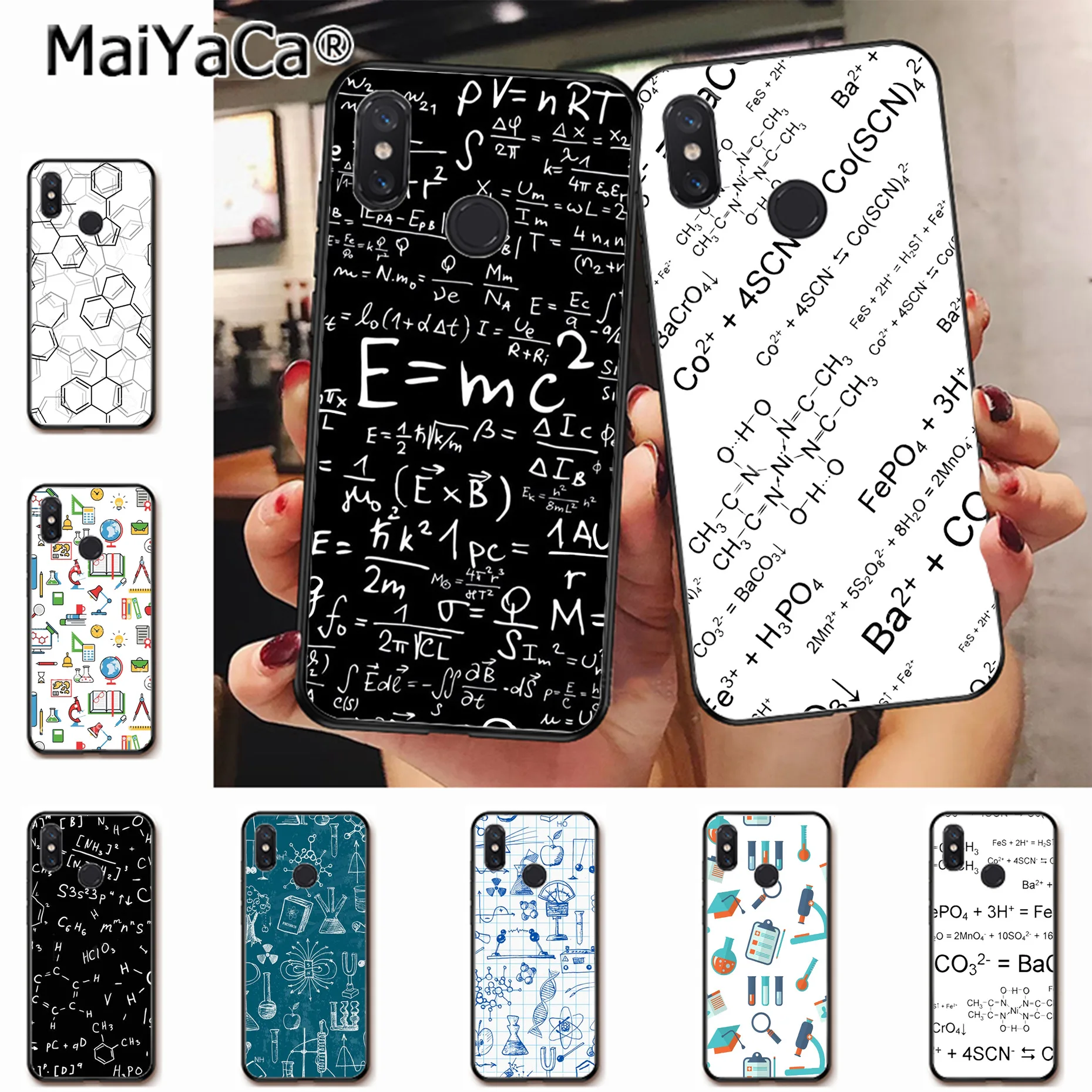 

MaiYaCa E=mc2 Mathematical equation Physical formula phone case for xiaomi mi 6 8 se note2 3 mix2 redmi 5 5plus note 4 5 5 case