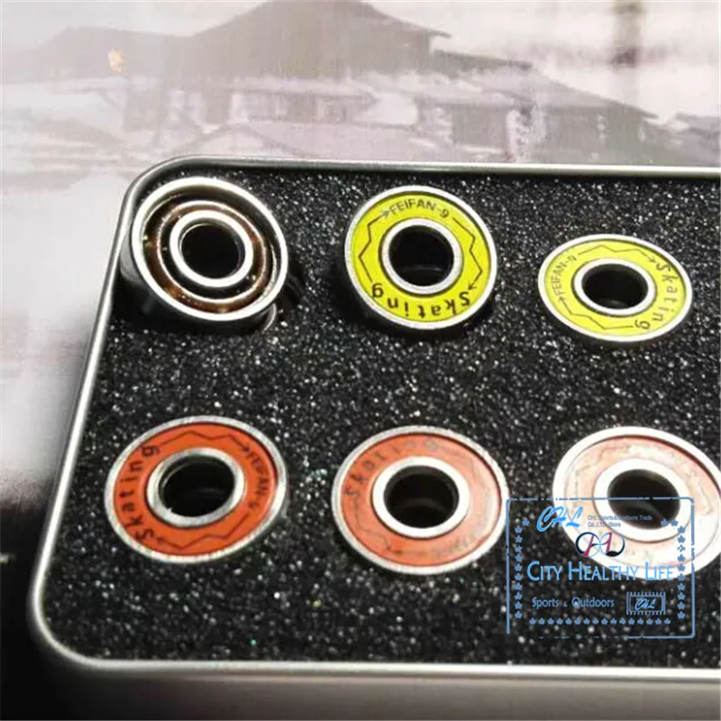 Original Feifan ILQ9 608 Bearing for Inline Skates Skateboard Scooter ILQ-9 Bearings for Slalom FSK Speed Skating with Iron Box Original Feifan ILQ9 608 Bearing for Inline Skates Skateboard Scooter ILQ-9 Bearings for Slalom FSK Speed Skating with Iron Box