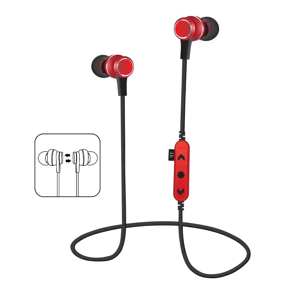 Earphone T12 Bluetooth Headphones Sport Magnetic Wireless Ear hook Headset Music Magnet TF Card Slot Earbuds With Microphone