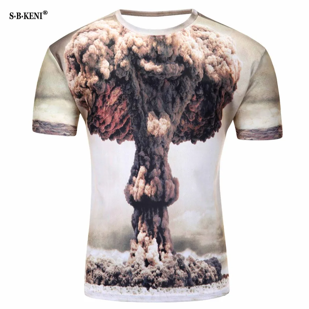 

2019 New 3D Short Sleeve T-Shirt printed creative cat t shirt men's Mushroom cloud /novelty/pizza cat/tree tee tops Mario