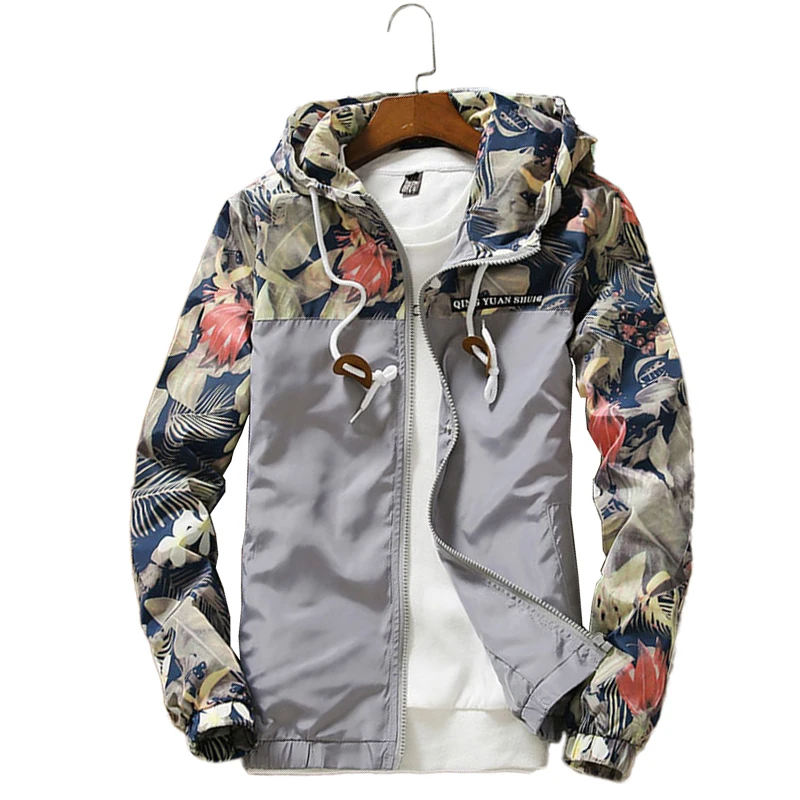 Floral Jacket 2018 Autumn Mens Hooded Jackets Slim Fit Long Sleeve Homme Windbreaker Coat Clothing Mens Jackets and Coats Floral Jacket 2018 Autumn Mens Hooded Jackets Slim Fit Long Sleeve Homme Windbreaker Coat Clothing Mens Jackets and Coats