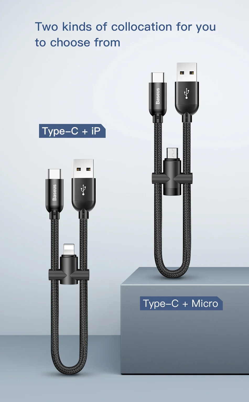 2в1 для usb c к lightning micro usb зарядный кабель для iPhone samsung huawei xiaomi быстрое зарядное устройство usb кабель 20 см короткий android