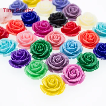 

10PCS Drilled Coral Rose Flower Cabochons 25mm Loose Beads Spacer Charm Beads Accessory for DIY Jewelry Making