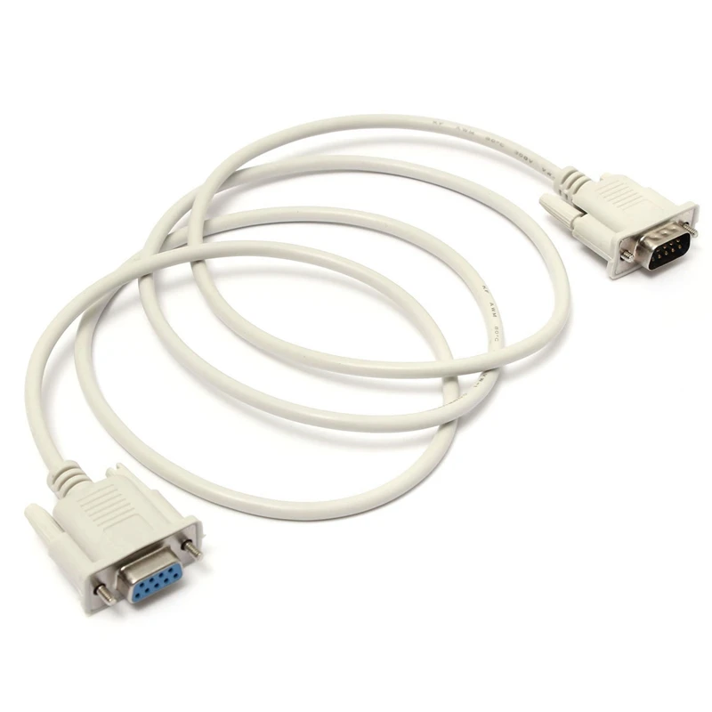 Cable Length: 1.5m, Color: White Computer Cables New Serial RS232 9-Pin Male to Female DB9 9-Pin PC Converter Extension Cable