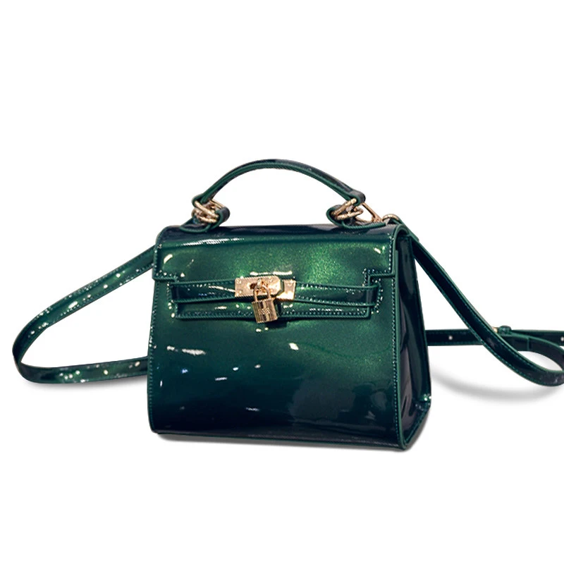 Lovely Candy Color Glazed Leather font b Handbag b font Women Trendy Designer Small Shoulder Bag