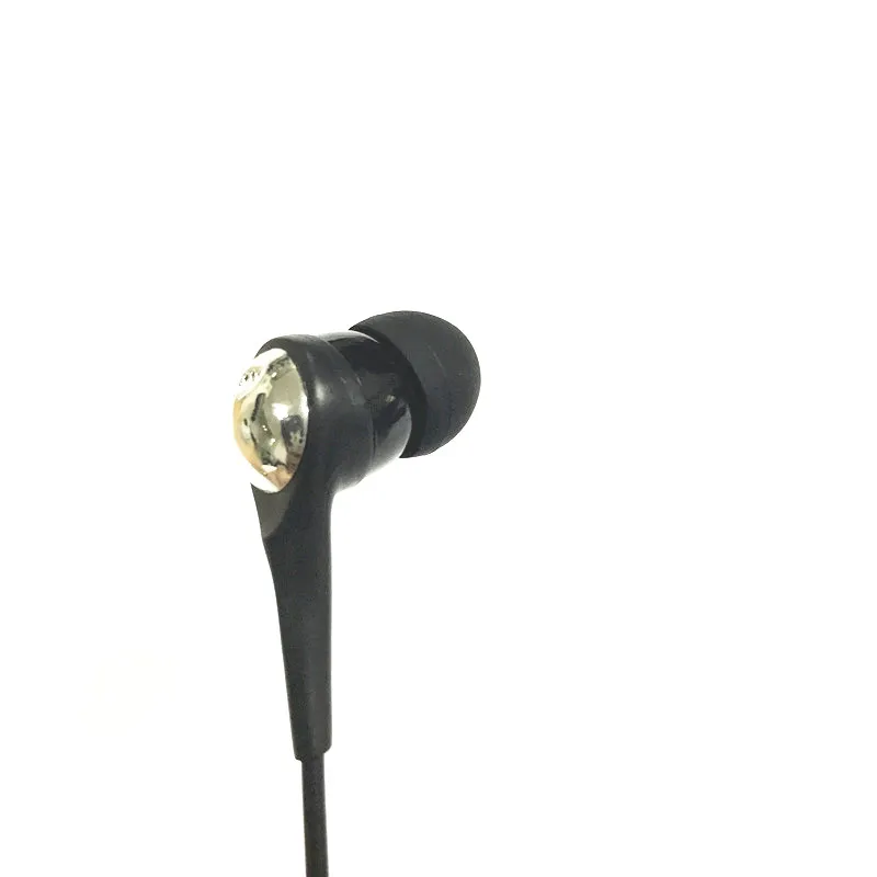 Linhuipad 1 Bud black earphone 3 5mm gold plug Single side MONO earbug 1 2M w Heavy Duty Cord for Smart phone school library