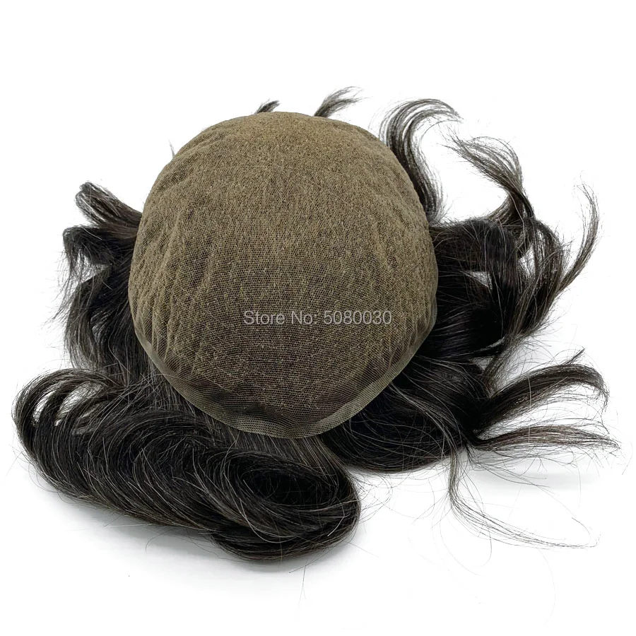 HRF Toupee для мужчин полная швейцарская кружевная основа Размер 8*10 дюймов мужские парики для волос в наличии Человеческие волосы remy