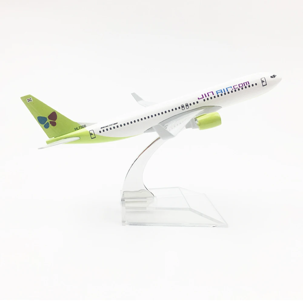 1/400 масштаб самолета Boeing 737 Jin Air 16 см СПЛАВ самолет B737 модель игрушки для детей