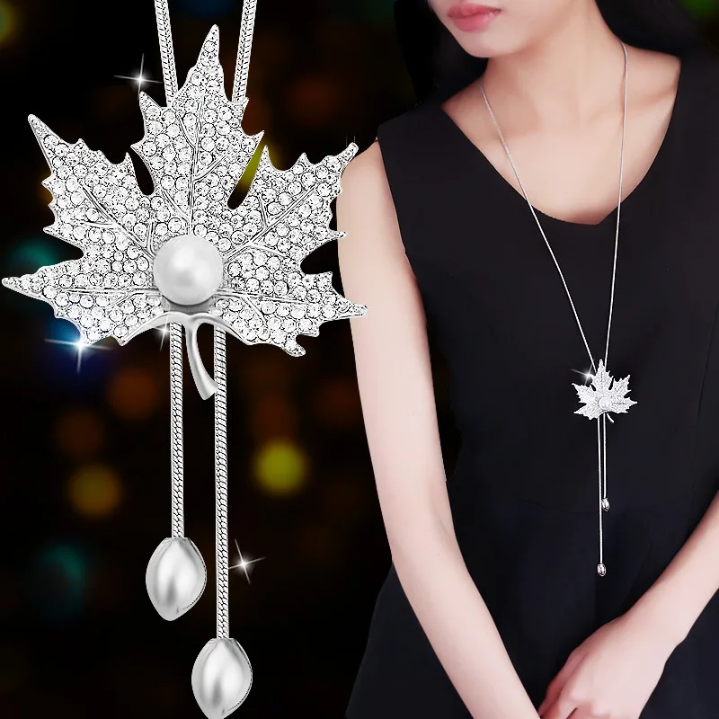 

Amazing Maple Leaf Drop Summer Necklace Hot Selling Women Gift Pretty Necklace Jewelry