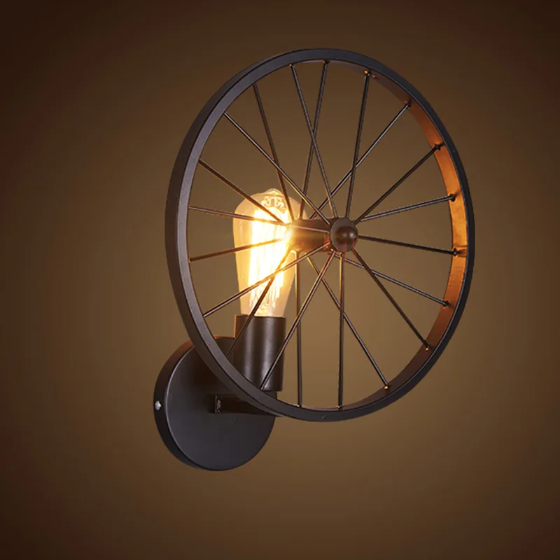

Vintage Loft Wheel Lampshade Lustre Wall Lamps Industrial Wall Lamps Retro Decorative E27 40W Edison Lamp Fixture Lightings