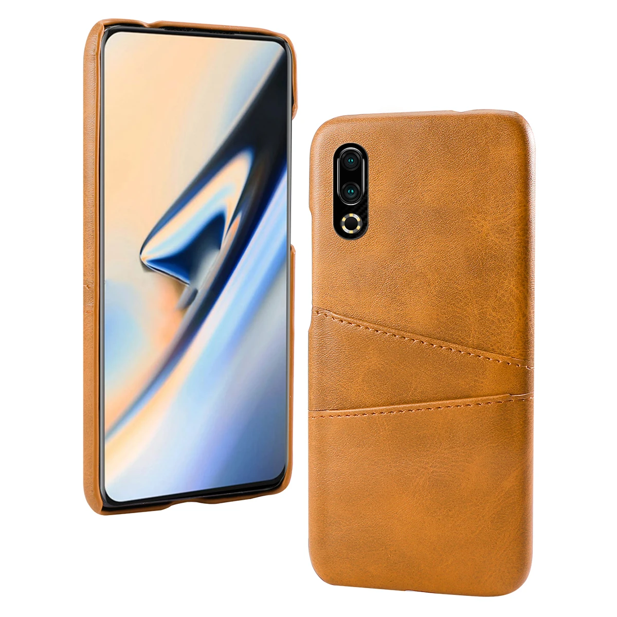 

For Meizu 16S Case Vintage Calf Grain PU Leather PC Hard Back Cover For Meizu 16S Case Shockproof Funda with 2 Card Slots