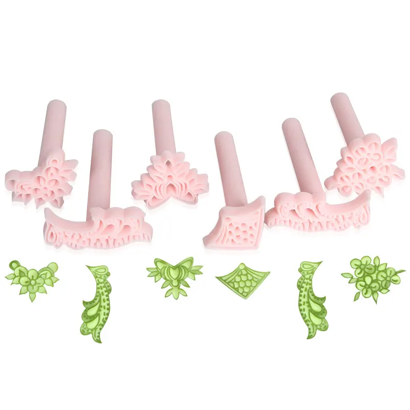 

6 Pcs Cake rose flower Plunger Fondant Decorating Sugar Craft Mold Cutter Tools