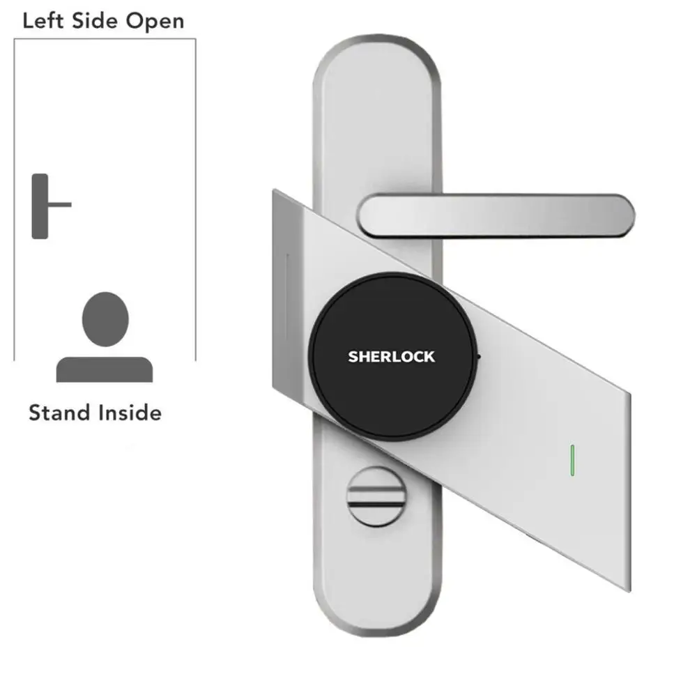 Silver Left Sherlock S2 Смарт-замок Домашний замок без ключа электронный дверной замок Bluetooth беспроволочный открытый закрытый дверной умный контроль приложение(Silve - Цвет: Silver Left