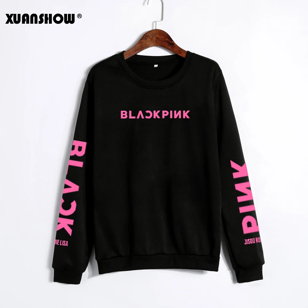 XUANSHOW 2018 BLACKPINK ألبوم Kpop البلوز الهيب هوب عارضة خطابات أغطية رأس مطبوعة الملابس البلوز ملابس منقوشة بكم طويل قمم XUANSHOW 2018 BLACKPINK ألبوم Kpop البلوز الهيب هوب عارضة خطابات أغطية رأس مطبوعة الملابس البلوز ملابس منقوشة بكم طويل قمم