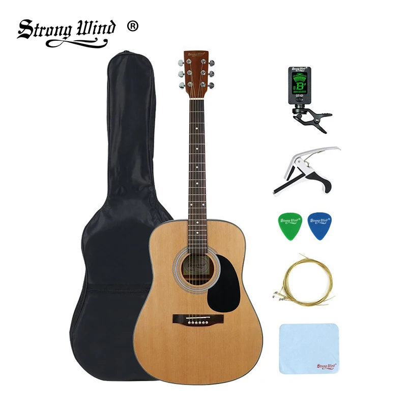 41 Inch Professional Acoustic Guitar Folk Full Size 6 Steel String