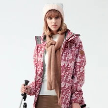 TECTOP женские зимние походные куртки 3 в 1, Женские ветрозащитные теплые флисовые внутренние двухсекционные лыжные треккинговые пальто