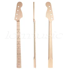 2Pcs Bass Guitar Neck Maple 4 String 21 Fret For Maple Bass Guitar Neck Replacement Parts Black Dot Clear