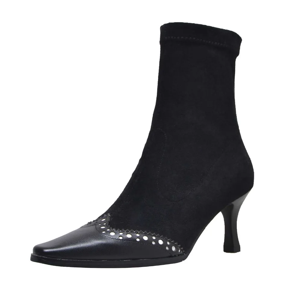 Stretch calf Dünne Größe Heels Plus mid Klassischen Büro Kuh 2019 Dame Slip Concise Chelsea Leder Quadratischen Boots L7f3 Stiefel Flock Boots Auf Zehe High Thigh xT7f0qgwA