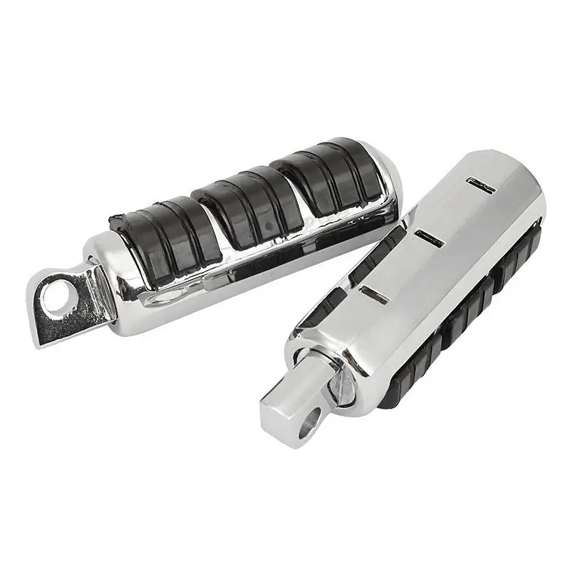 Chrome Anti vibration Foot Pegs With Male Mount Motorcycle Foot Rests Pedal Cover Die cast