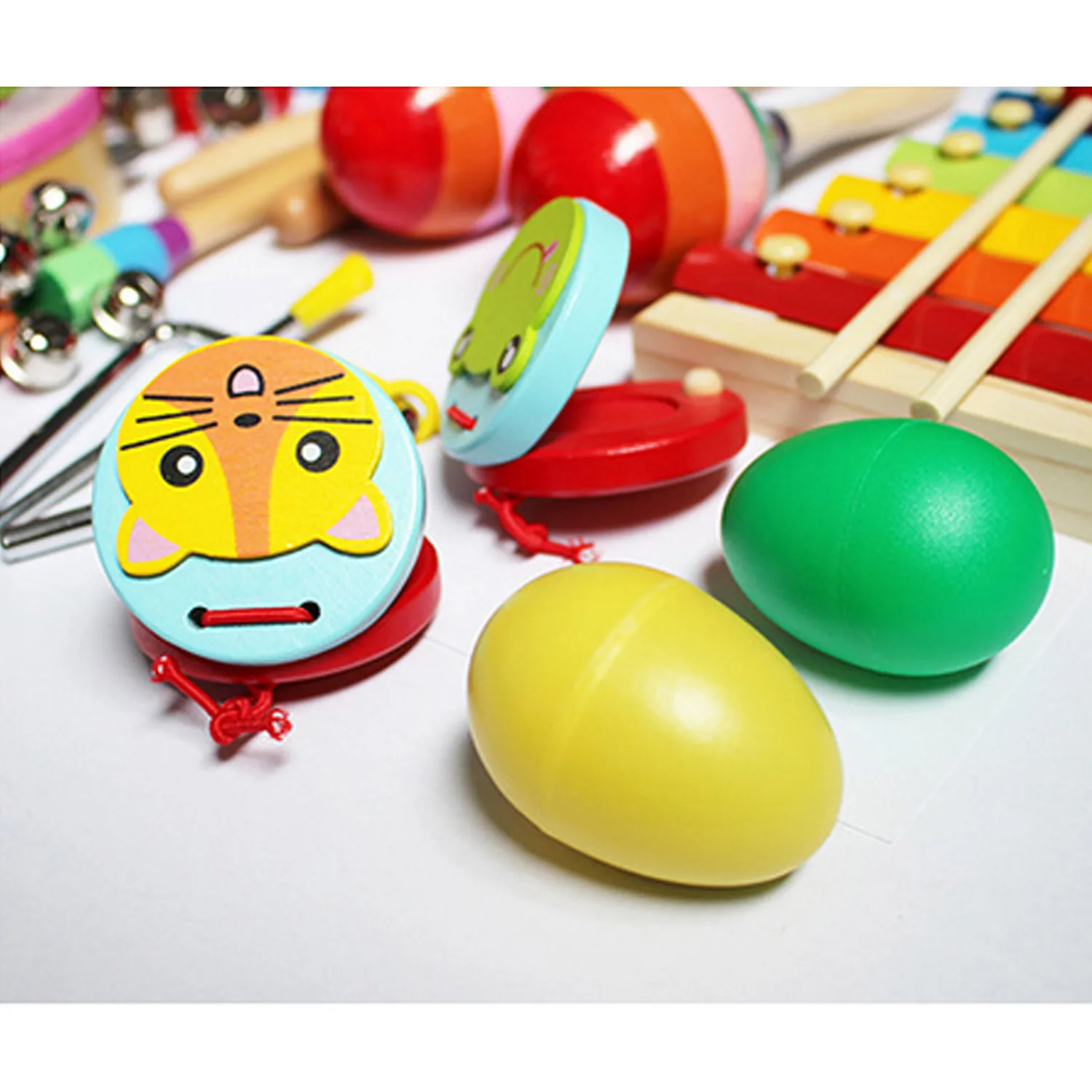 14 шт. детский деревянный ксилофон колокольчик погремушки музыкальные ударные инструменты набор для детей Обучающие игрушки подарки