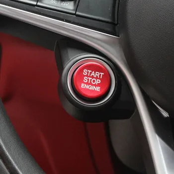 

Engine Start Stop Push Button Ring Trim to for Alfa Romeo Giulia Stelvio Start Button Decorative Circle Ignition Coils Stickers