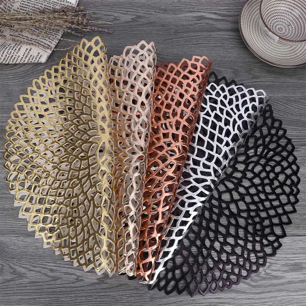 

1Pc Pads Table Bowl Mats Home Decor 36cm Placemat For Dining Table PVC Plastic Hollow Insulation Round Waterproof Drink Coaster