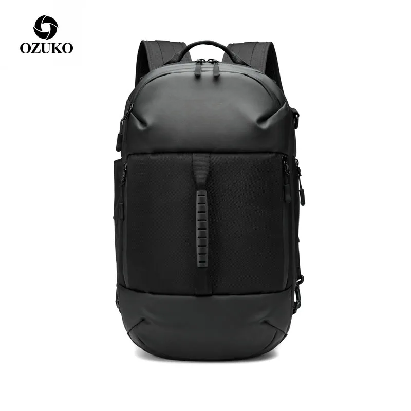

OZUKO Brand Multifunctional Backpack Laptop Bag Round Backpack Men Travel Bags Mochila Large Capacity USB Charging Backpacks