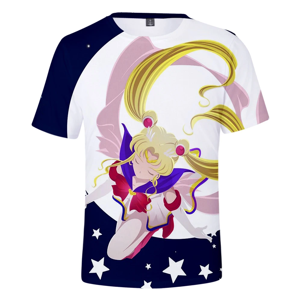 Rholycrown Sailor Moon 3D футболка Женская Мужская мода футболки с коротким рукавом летняя