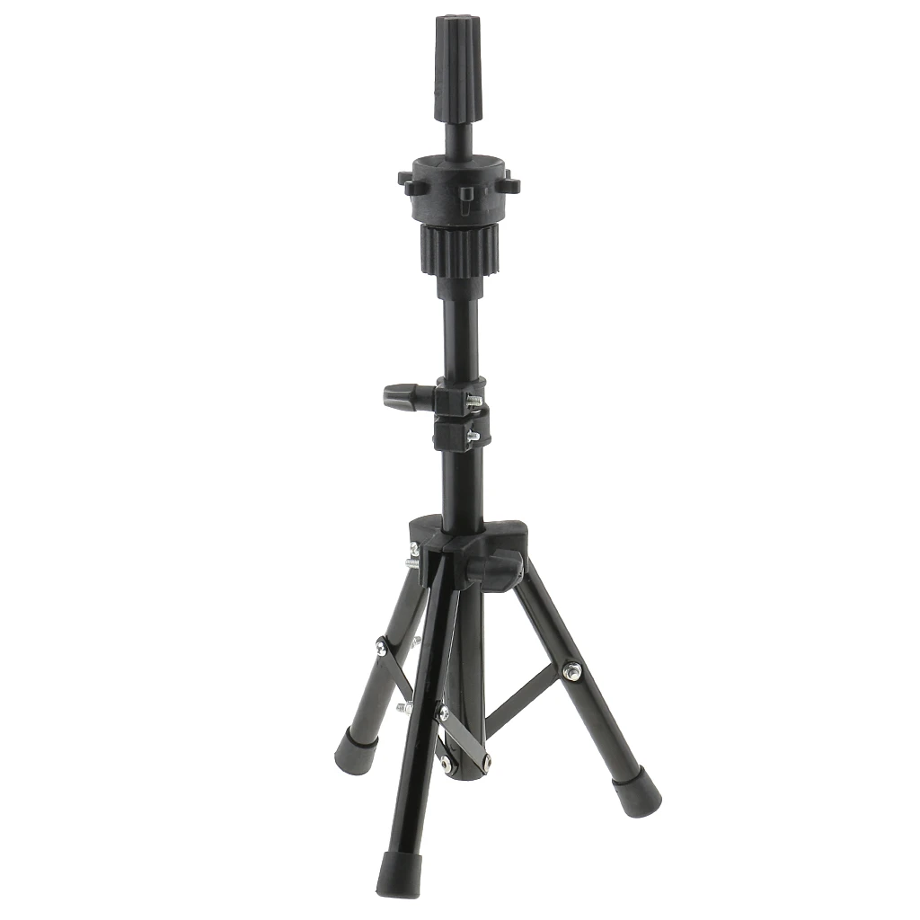 3pcs Cork Canvas Block Mannequin Model Head Wigs Making Display with Tripod Stand Set