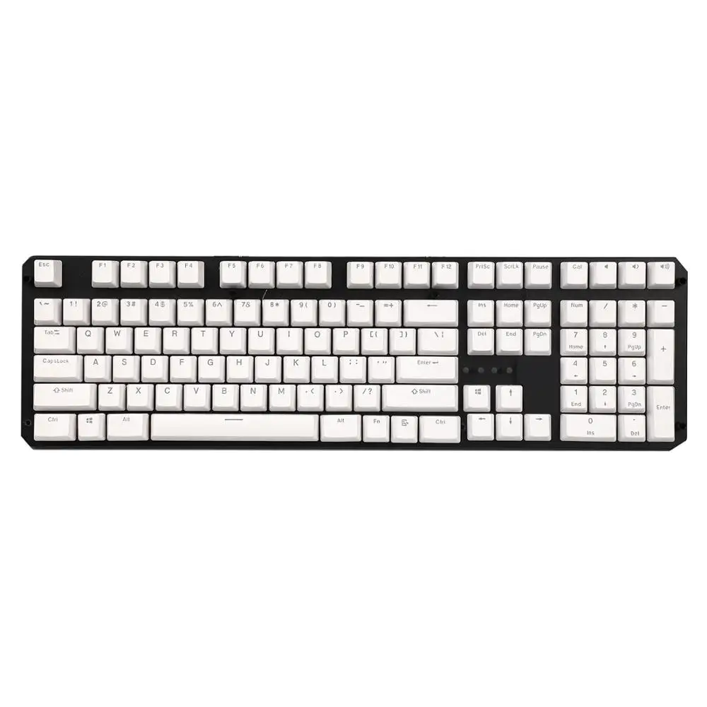 

YMDK PBT Black White OEM Profile 108 Key Douhle Shot Shine Through Keycap For Corsair Logitech Razer Coolermaster