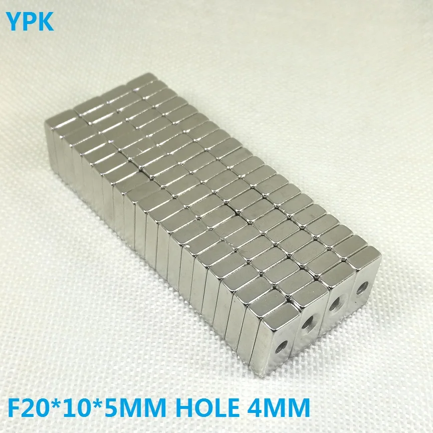 5pcs N35 Rectangular f 20mm x 10mm xm5mm hole 4 mm Super Strong