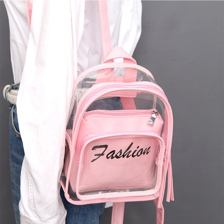 

Transparent Jelly Bag Small Women Backpacks College For Teenager Girls Travel Bag Summer Beach Bag mochila feminina Rucksack