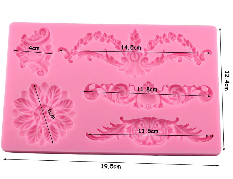DIY торт рамка силиконовые формы 3D барокко свиток рельеф цветок Свадебный помадка украшения инструменты форма для шоколадной мастики