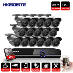 HKIXDISTE 16CH системы скрытого видеонаблюдения AHD 1080 P CCTV DVR комплект 16 каналов HDMI SONY 1200TVL Камера Наборы CCTV системы обнаружения движения